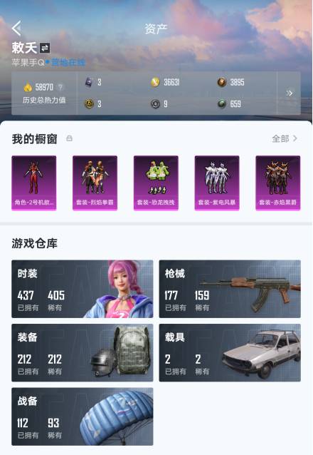 HPSW3443105和平精英账号详情图3